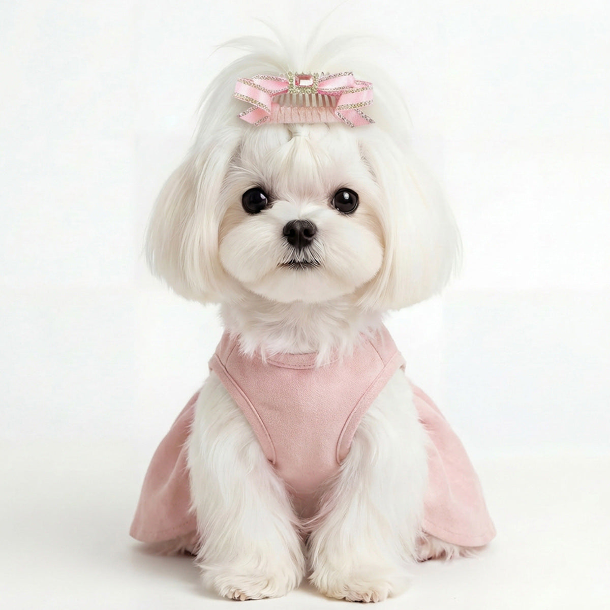 Soft Non-Slip Pet Bow Hair Barrettes, Cute Decorative Hair Clips for Long Hair Small Dogs Maltese Shih Tzu