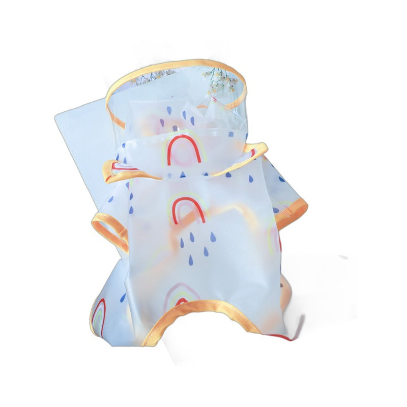 Waterproof Transparent Rainbow Pet Raincoat, Cartoon Cat Ear Hooded Puppy Rain Jacket for Small Breeds